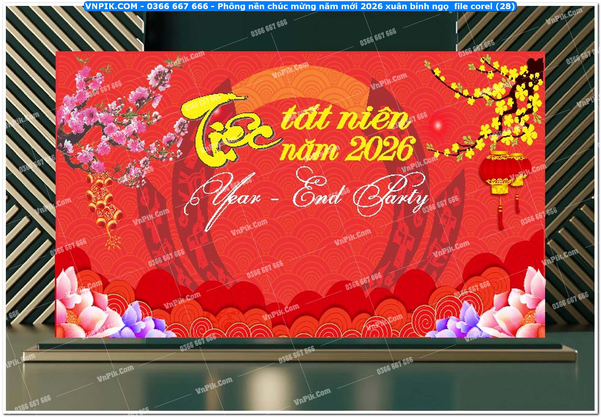 Phông nền chúc mừng năm mới 2026 xuân bính ngọ  file corel (28)