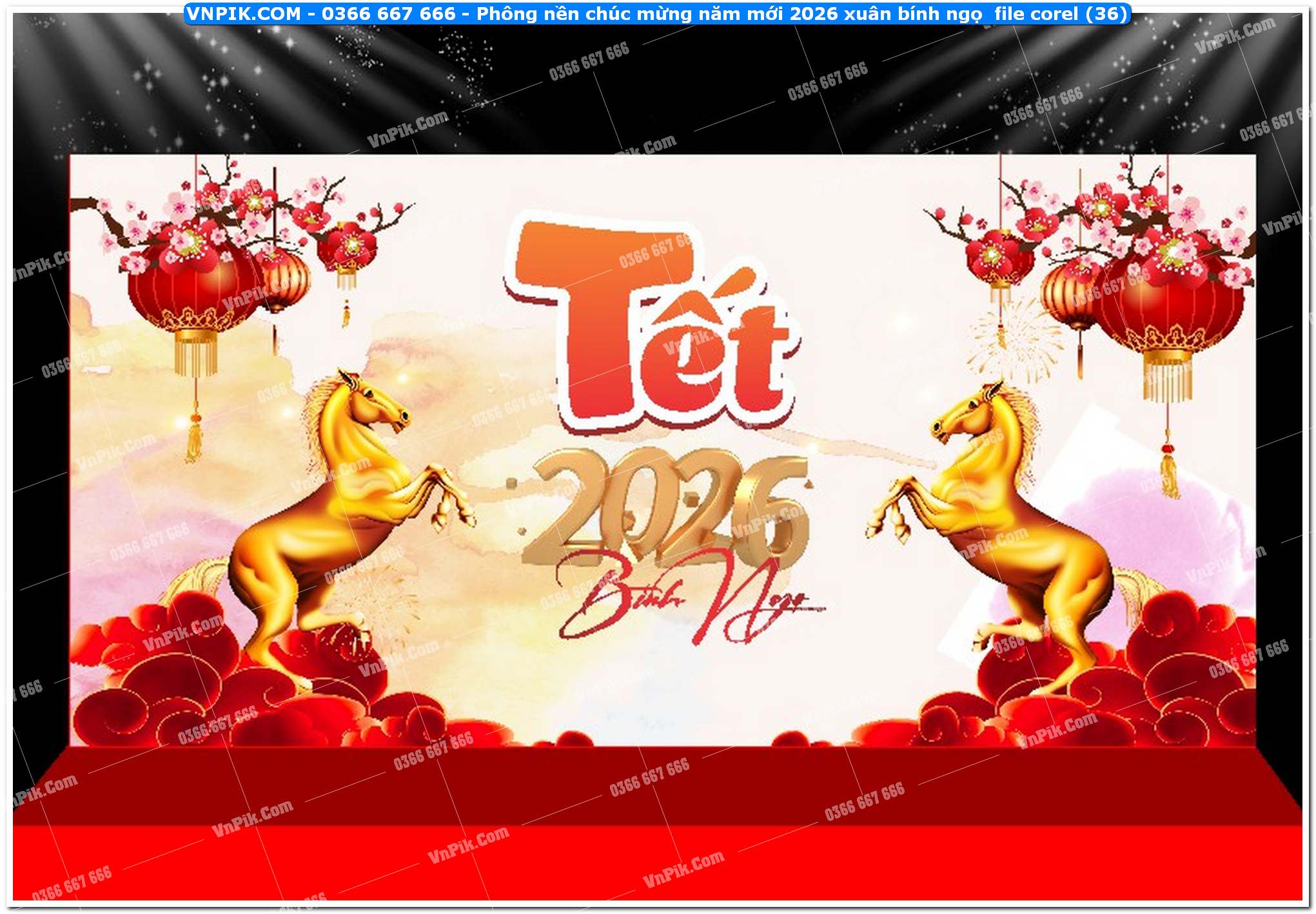 Phông nền chúc mừng năm mới 2026 xuân bính ngọ  file corel (36)