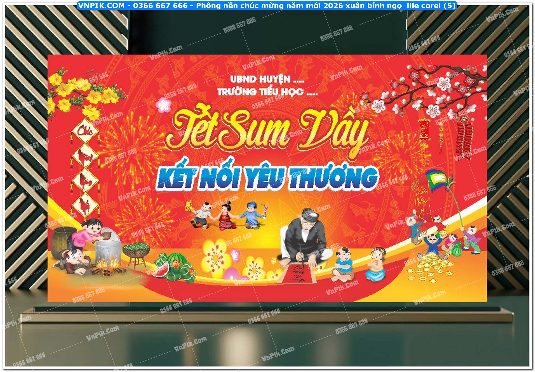 Phông nền chúc mừng năm mới 2026 xuân bính ngọ  file corel (5)