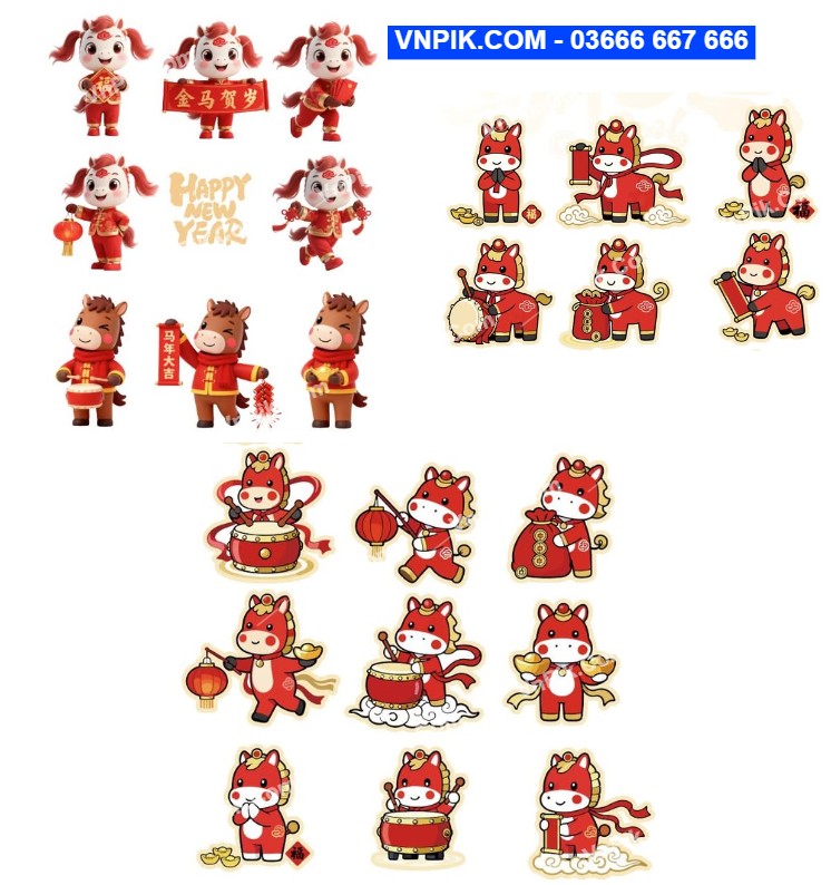 linh vật ngựa File illustrator