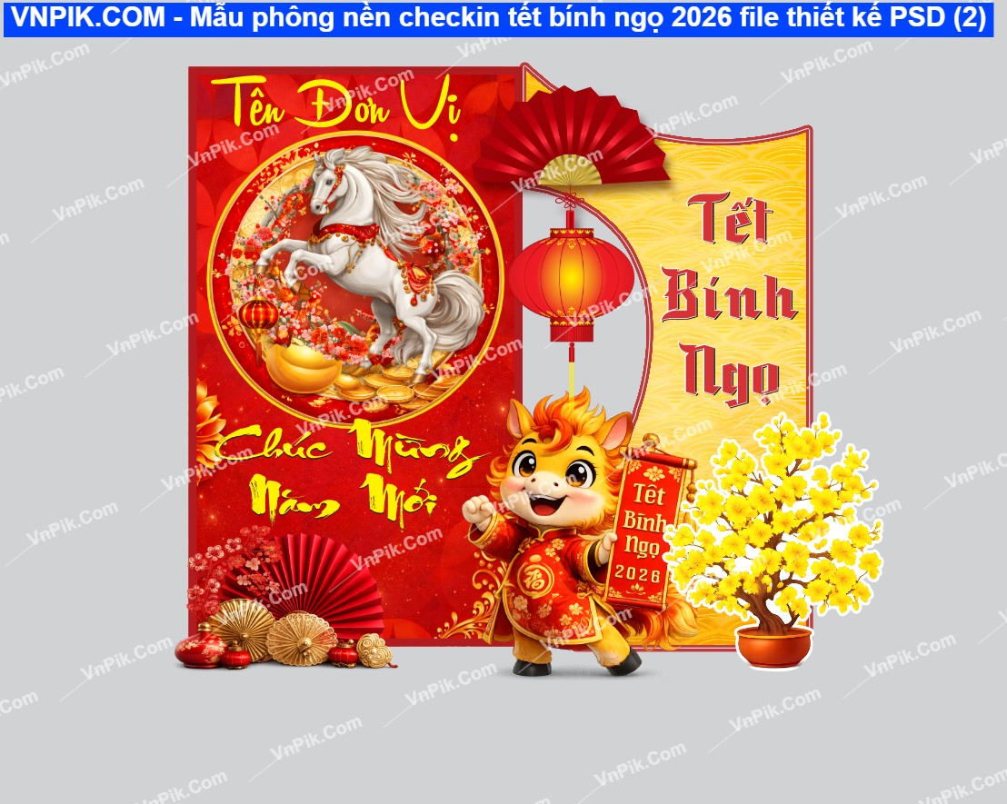Mẫu phông nền checkin tết bính ngọ 2026 file thiết kế PSD (2)