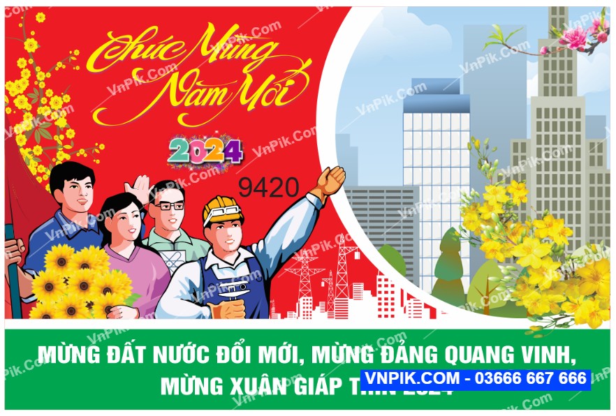 Pano mừng đảng mừng xuân 2024 vector #5