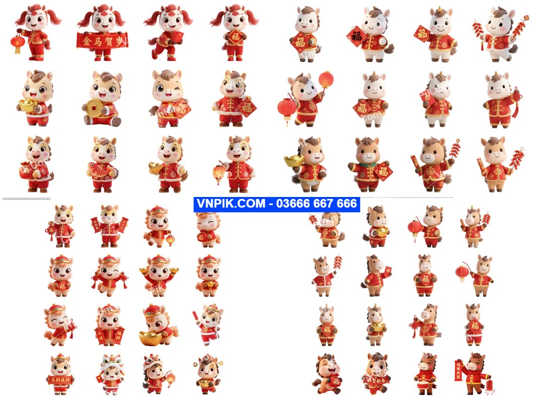 file linh vật ngựa ảnh PNG đã tách nền