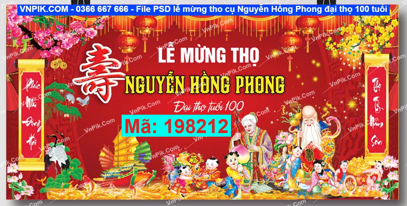 File PSD lễ mừng tho cụ Nguyễn Hồng Phong đại thọ 100 tuổi