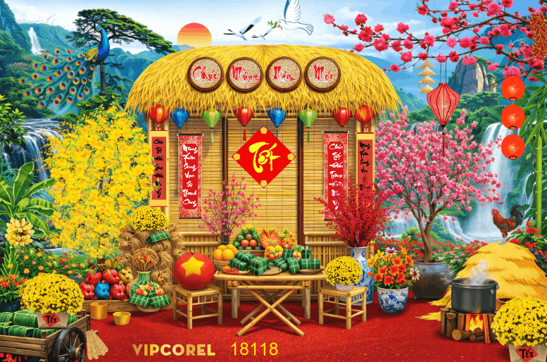 Market Chúc mừng năm mới 2026 file corel #561