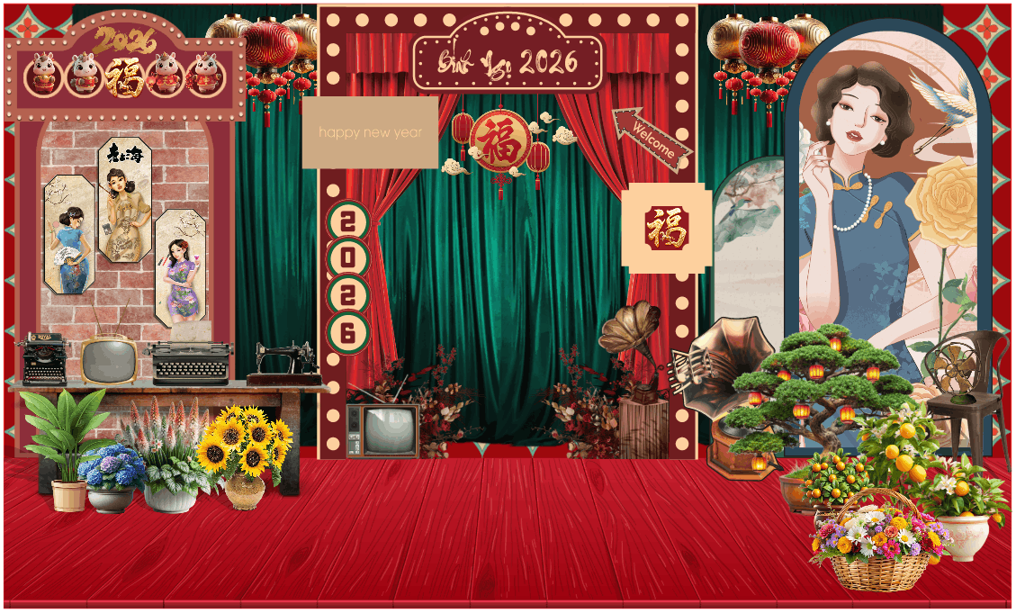 Market Chúc mừng năm mới 2026 file corel #588