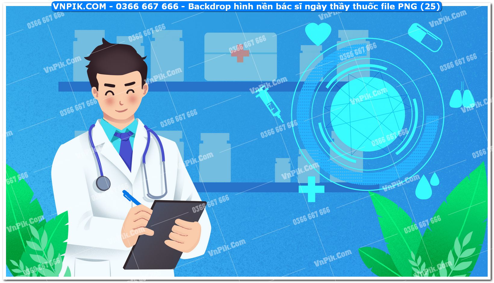 Backdrop hình nền bác sĩ ngày thầy thuốc file PNG (25)