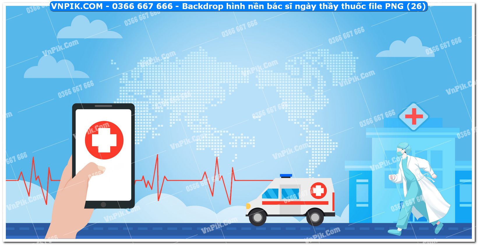 Backdrop hình nền bác sĩ ngày thầy thuốc file PNG (26)