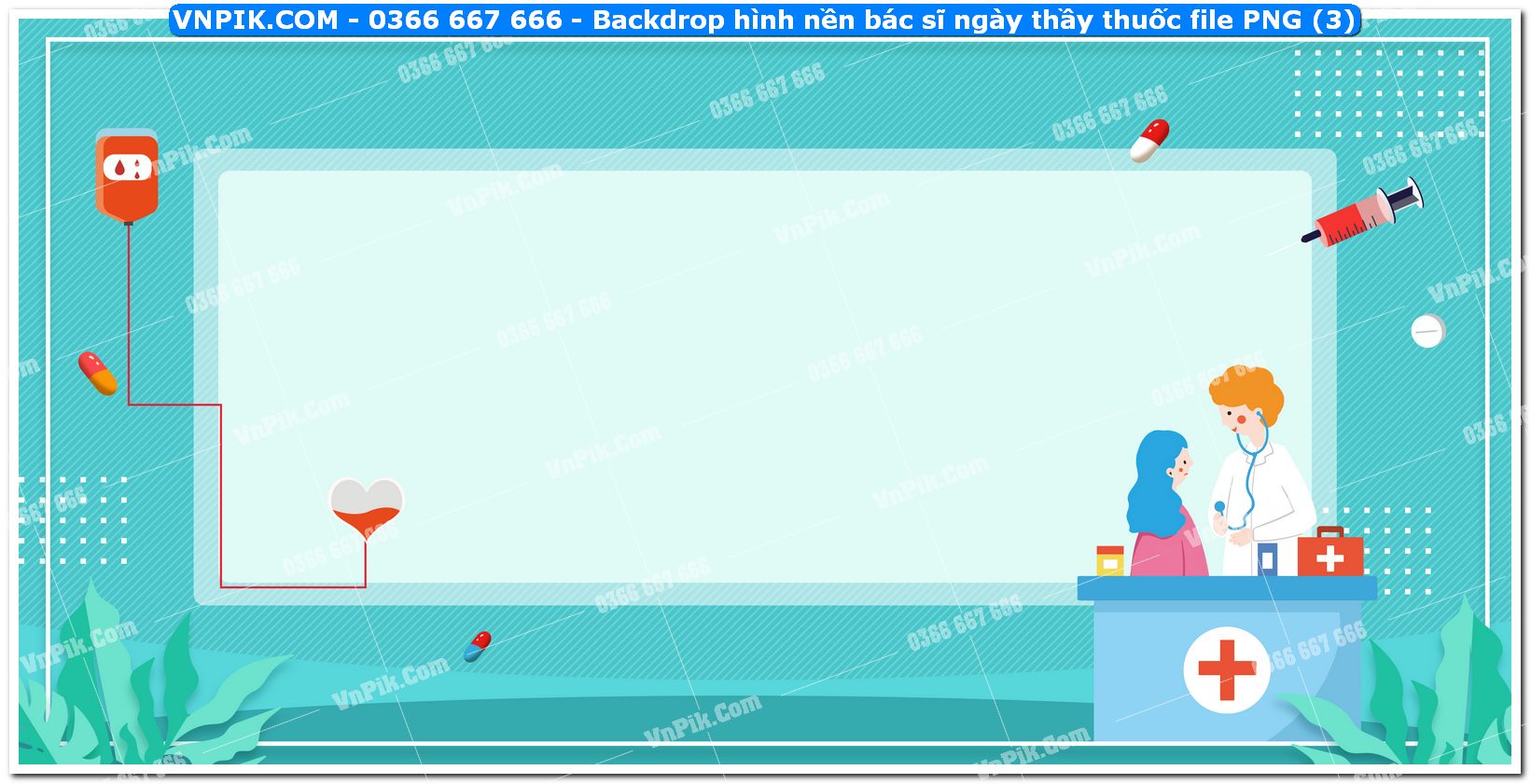 Backdrop hình nền bác sĩ ngày thầy thuốc file PNG (3)