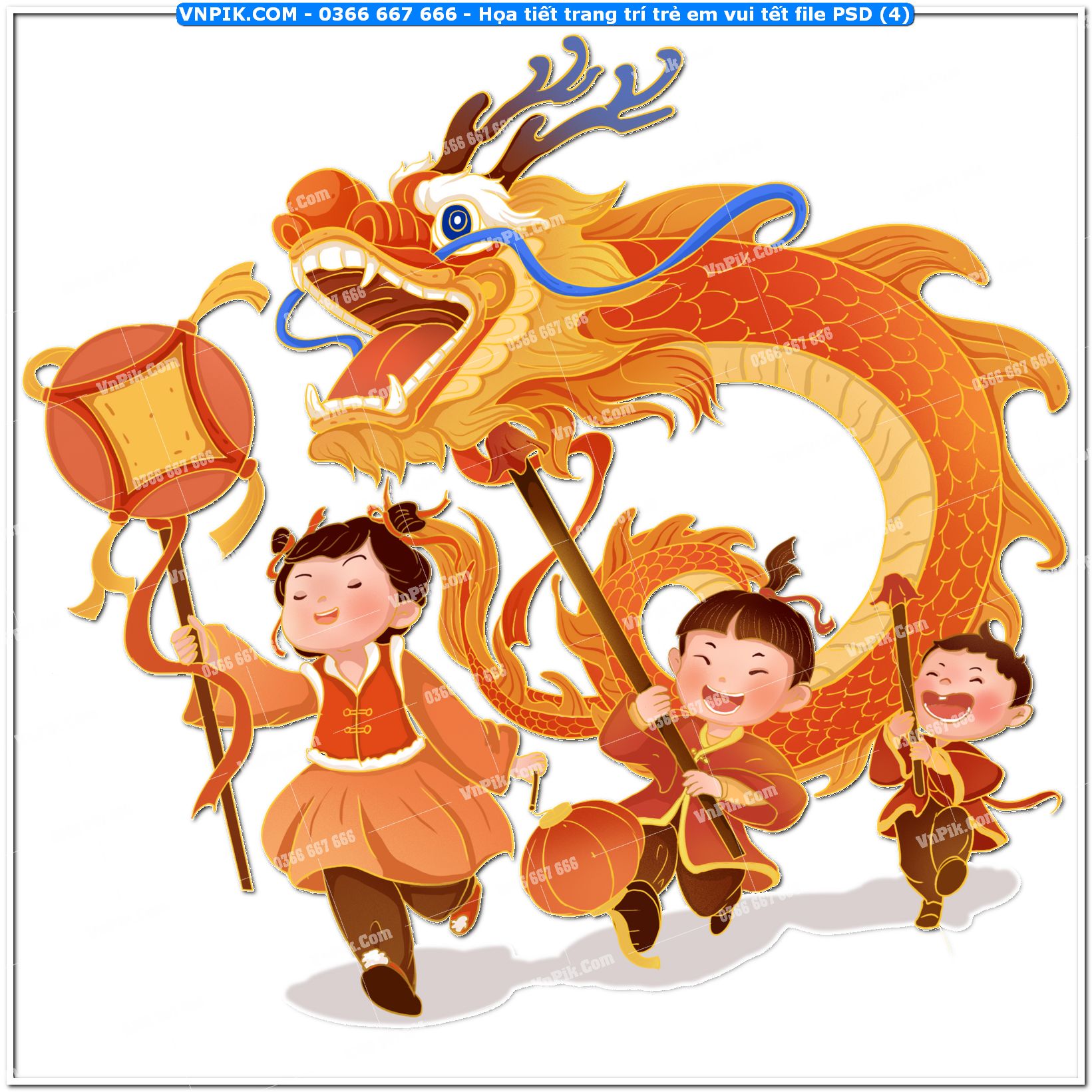 Họa tiết trang trí trẻ em vui tết file PSD (4)