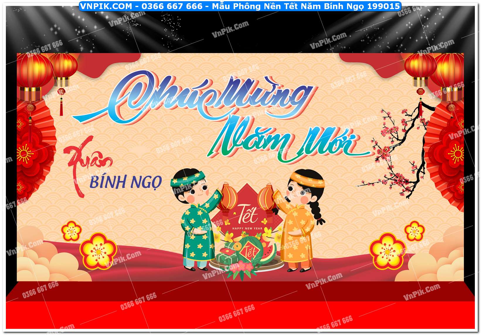 Mẫu Phông Nền Tết Năm Bính Ngọ 199015