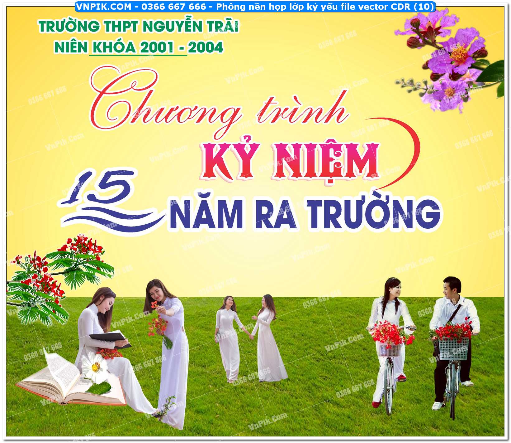 Phông nền họp lớp kỷ yếu file vector CDR (10)