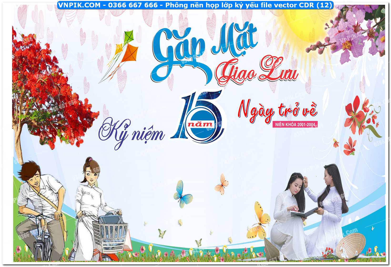 Phông nền họp lớp kỷ yếu file vector CDR (12)