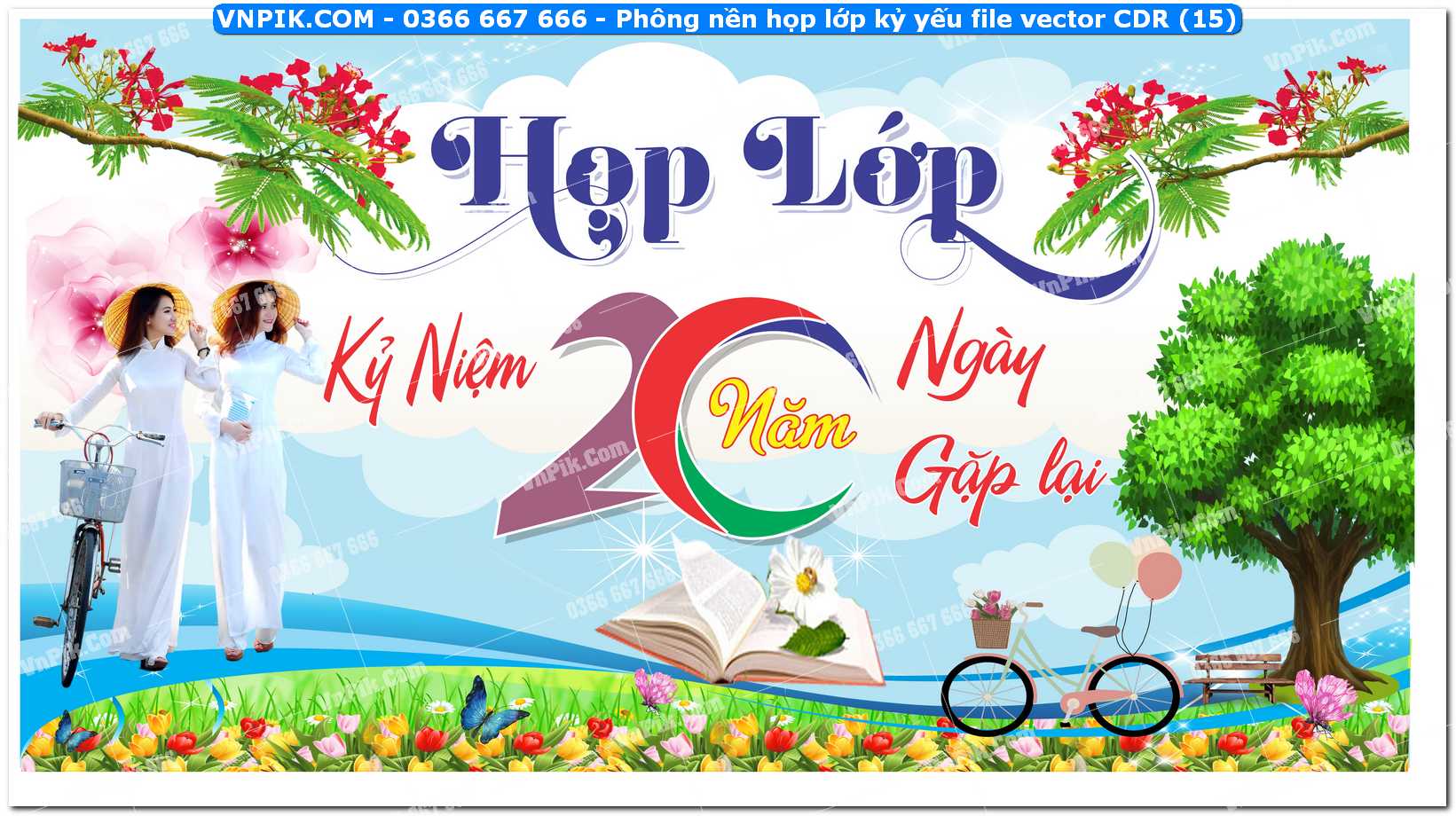 Phông nền họp lớp kỷ yếu file vector CDR (15)