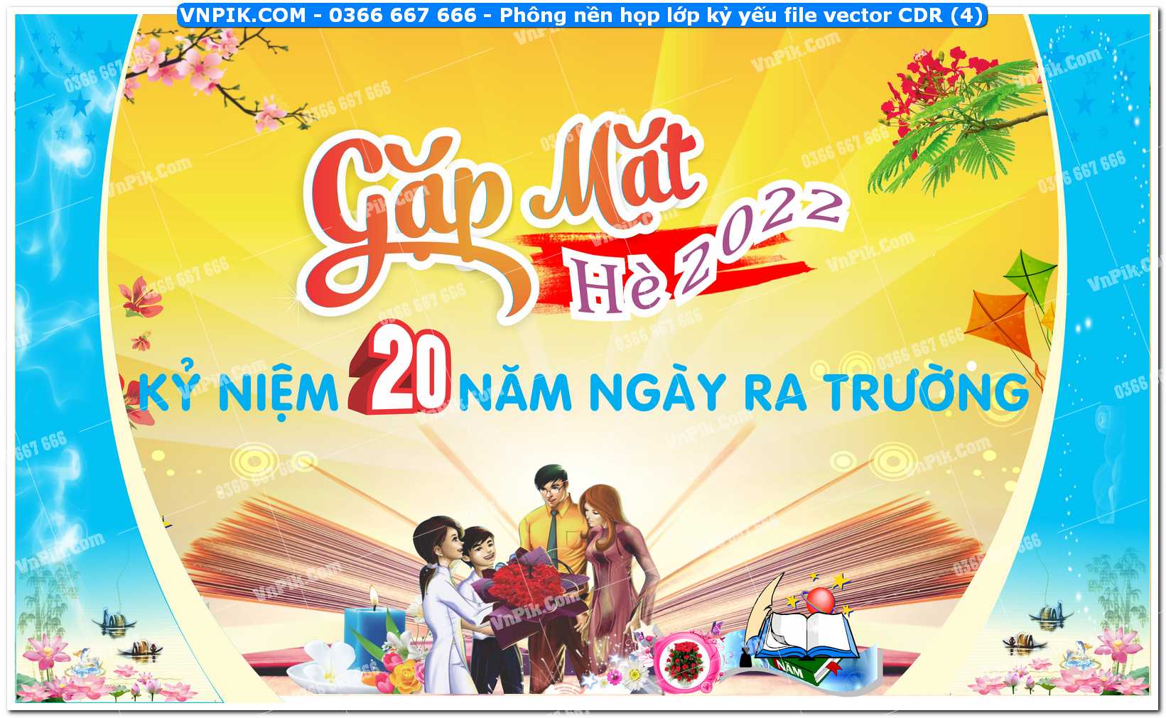 Phông nền họp lớp kỷ yếu file vector CDR (4)