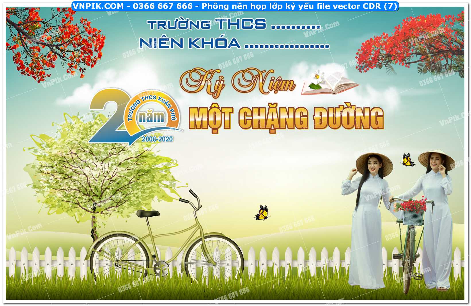 Phông nền họp lớp kỷ yếu file vector CDR (7)