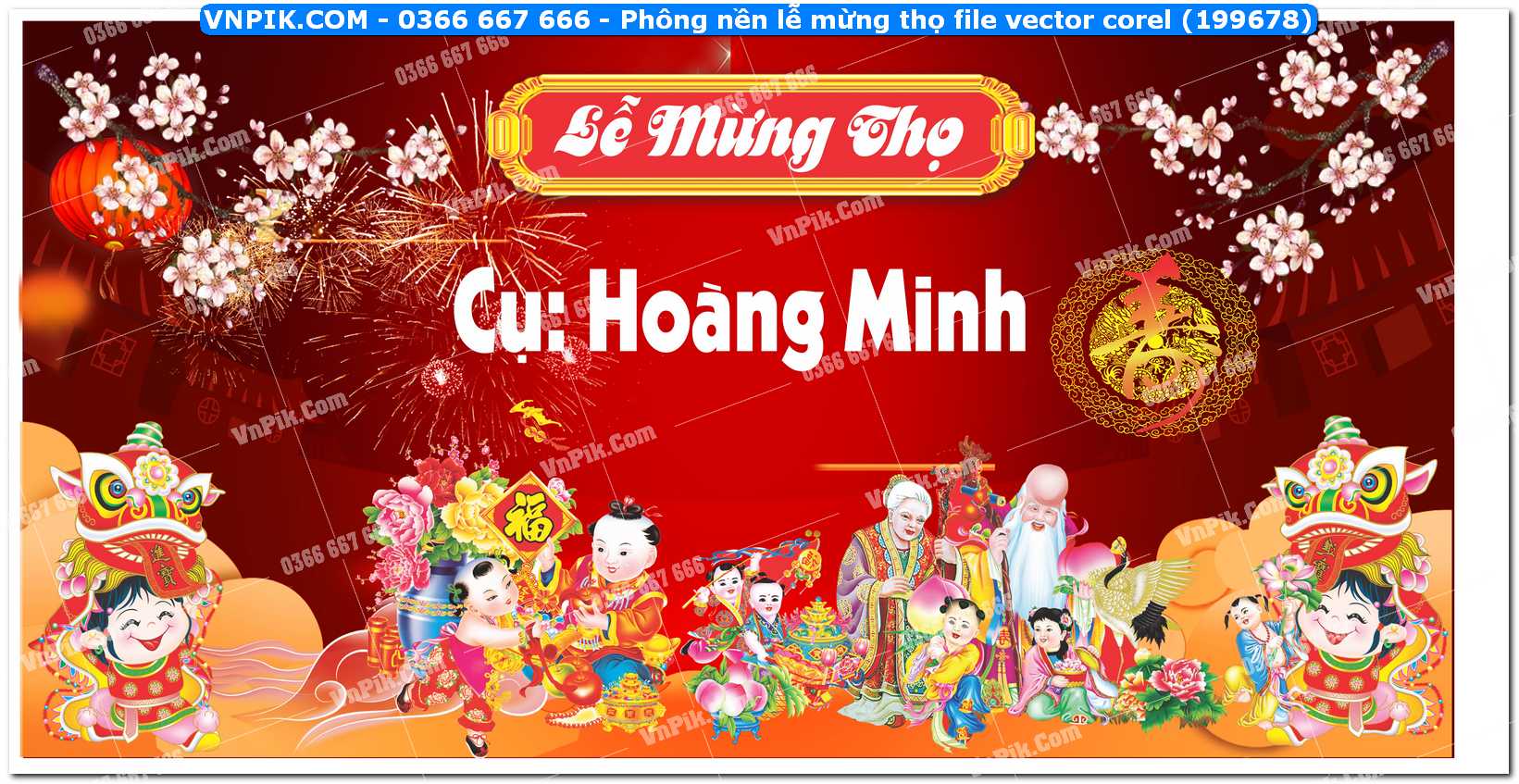 Phông nền lễ mừng thọ file vector corel (199678)