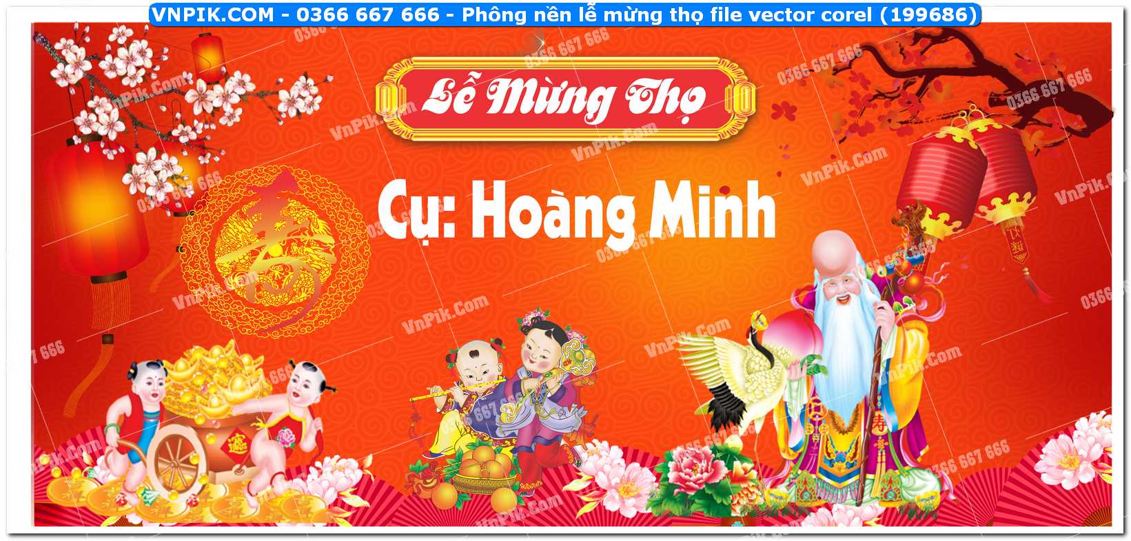 Phông nền lễ mừng thọ file vector corel (199686)