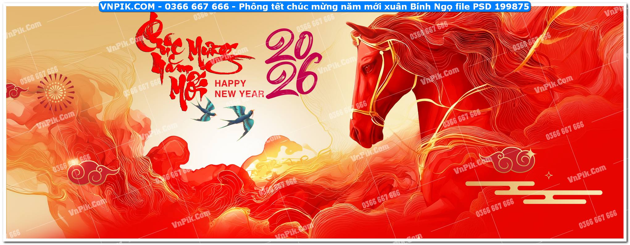 Phông tết chúc mừng năm mới xuân Bính Ngọ file PSD 199875
