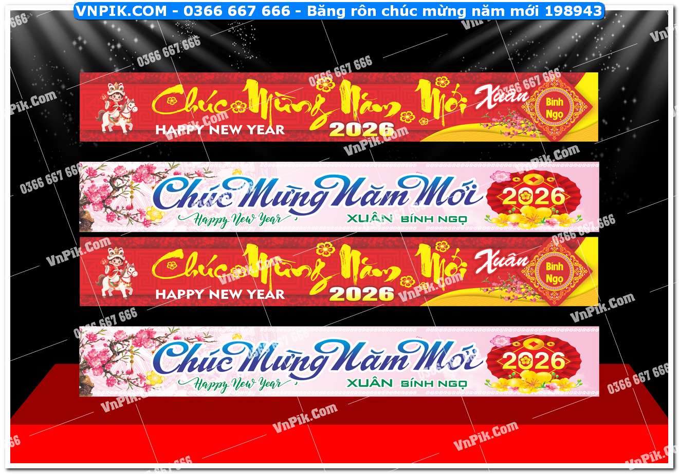 Băng rôn chúc mừng năm mới 198943