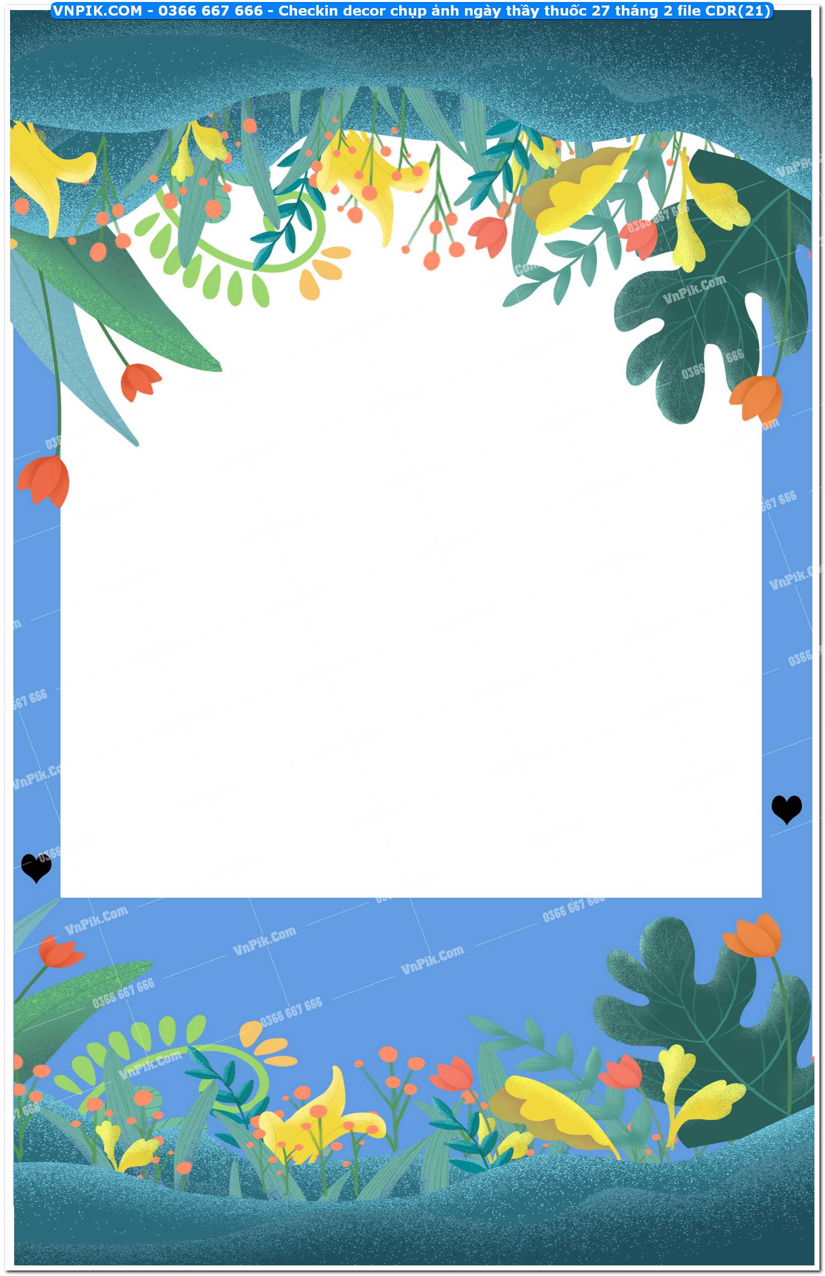 Checkin decor chụp ảnh ngày thầy thuốc 27 tháng 2 file CDR(21)