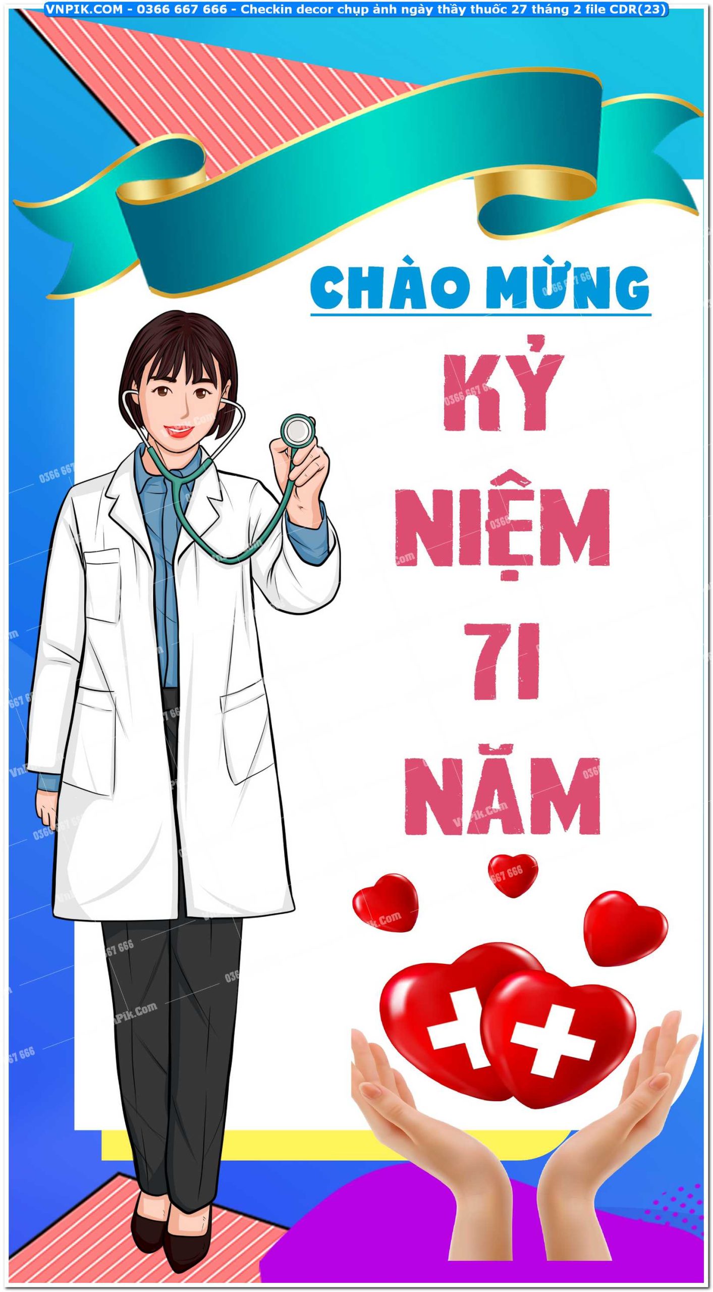 Checkin decor chụp ảnh ngày thầy thuốc 27 tháng 2 file CDR(23)