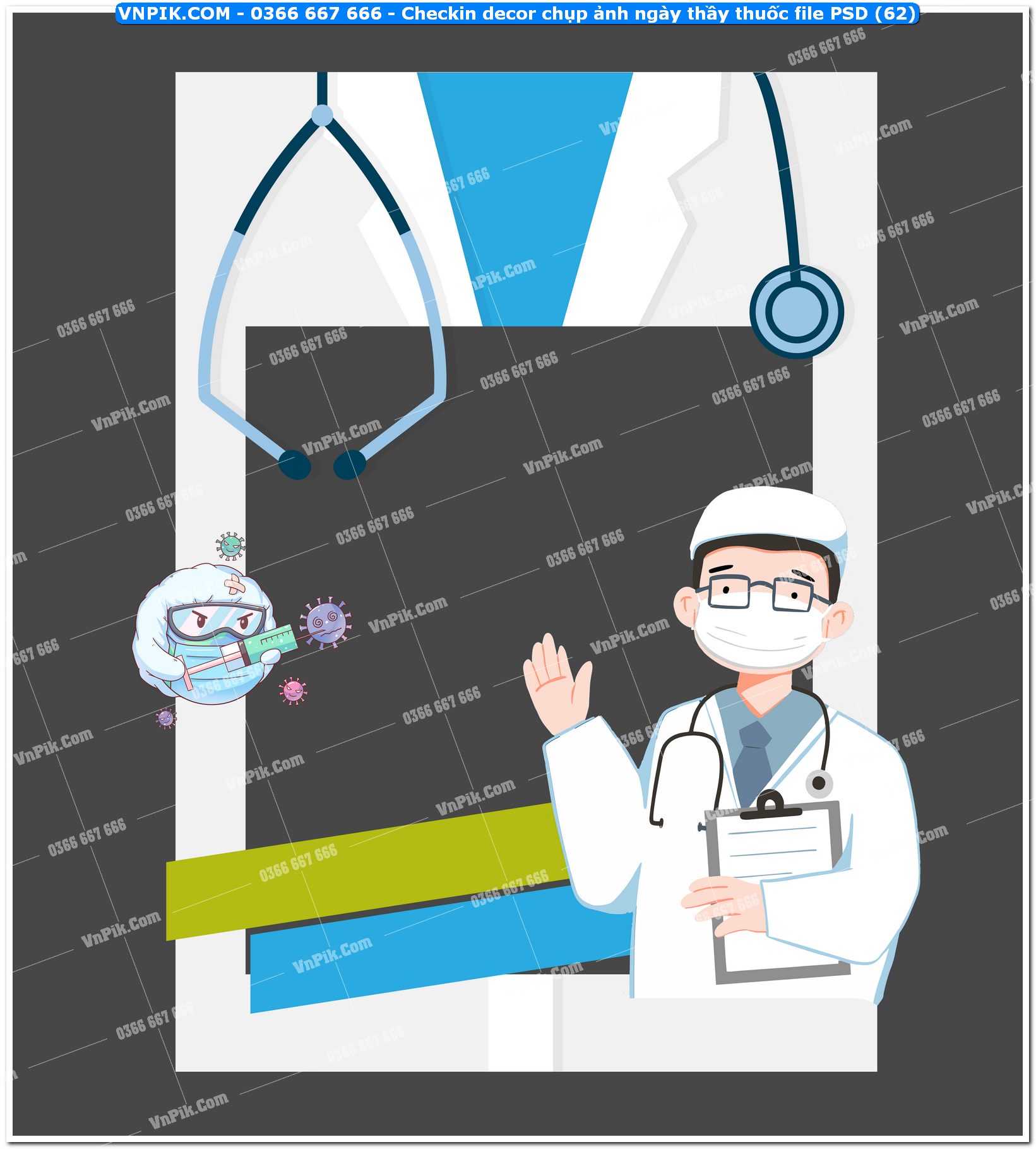 Checkin decor chụp ảnh ngày thầy thuốc file PSD (62)