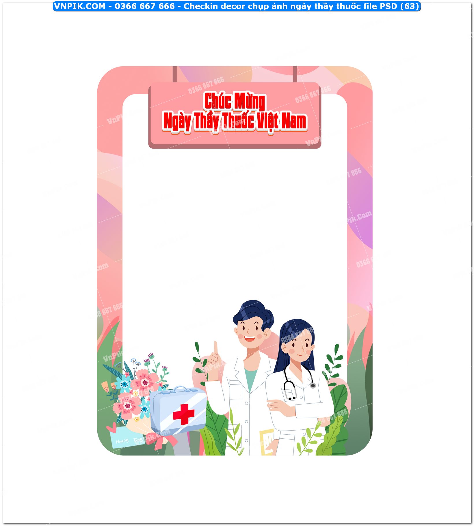 Checkin decor chụp ảnh ngày thầy thuốc file PSD (63)