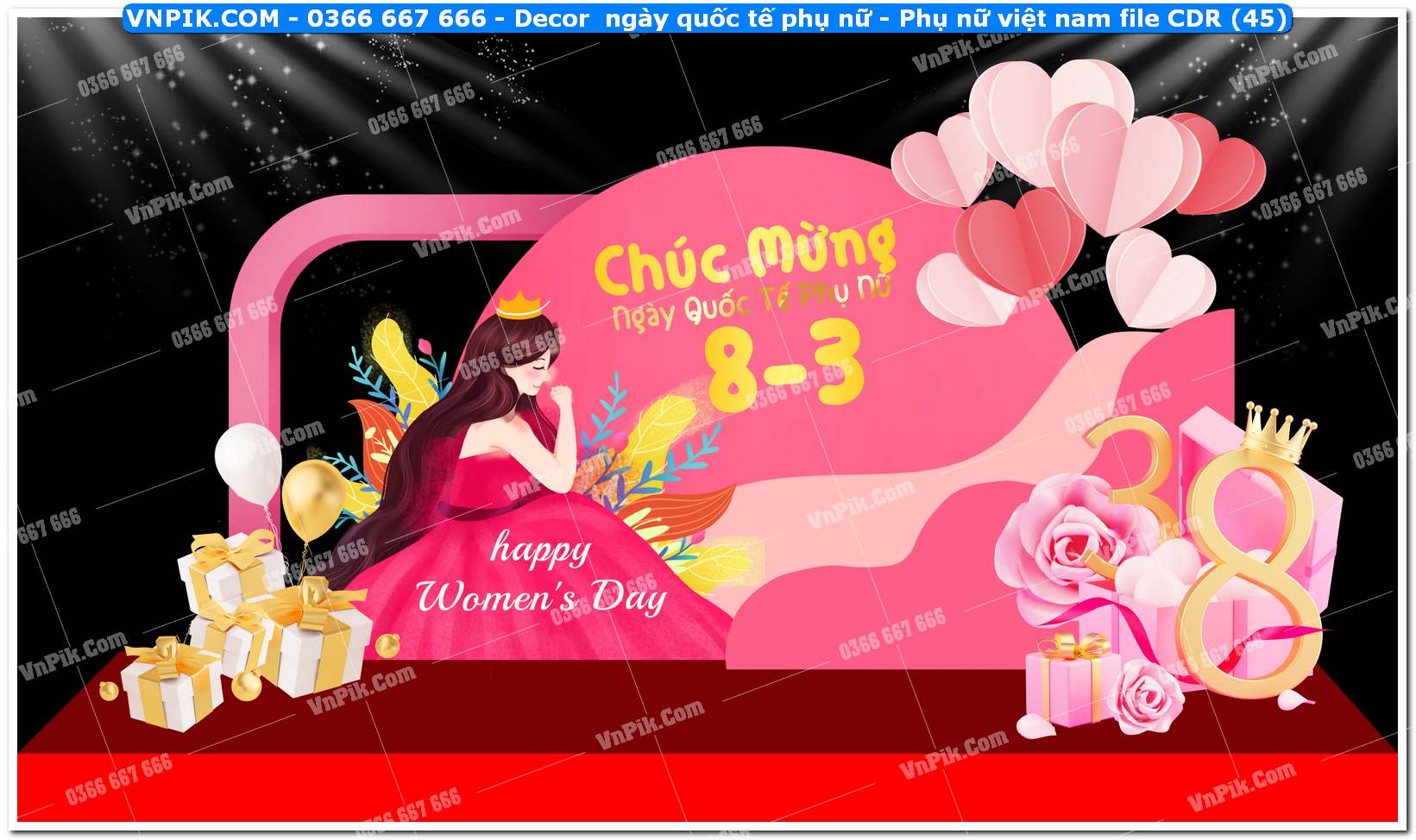Decor ngày quốc tế phụ nữ – Phụ nữ việt nam file CDR (45)