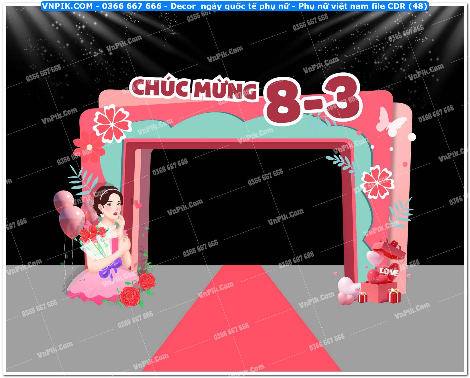 Decor ngày quốc tế phụ nữ – Phụ nữ việt nam file CDR (48)
