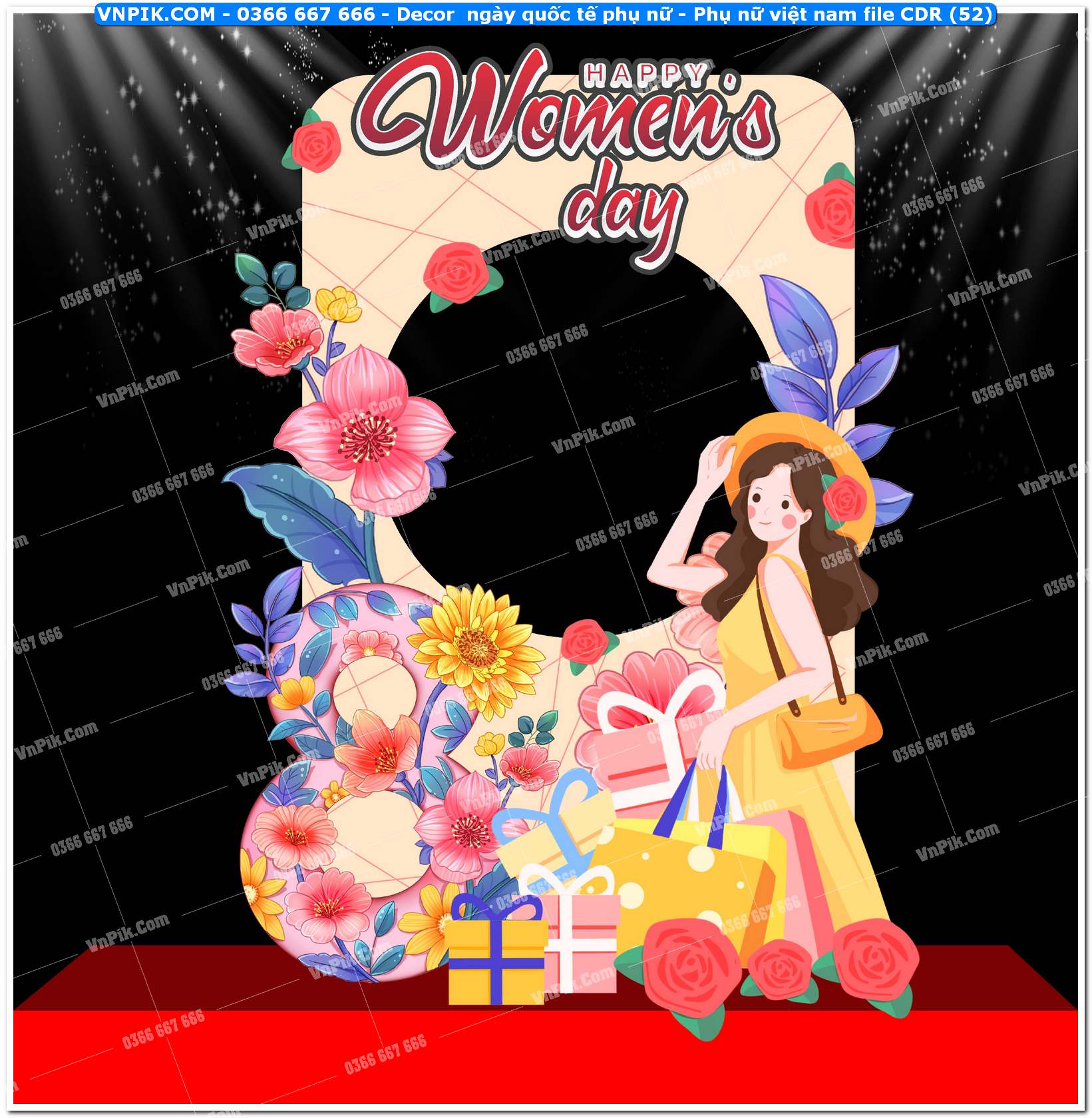Decor ngày quốc tế phụ nữ – Phụ nữ việt nam file CDR (52)