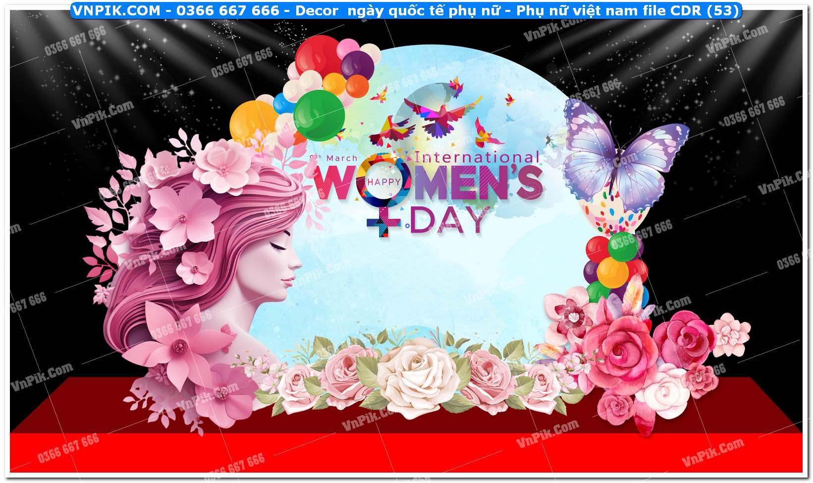 Decor ngày quốc tế phụ nữ – Phụ nữ việt nam file CDR (53)
