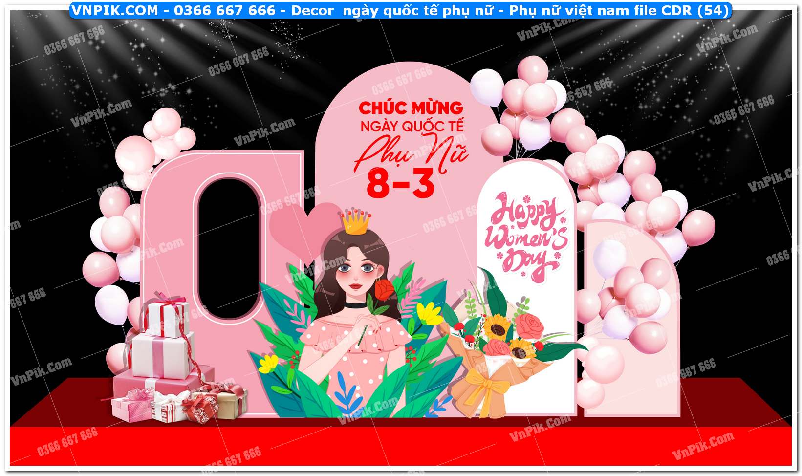 Decor ngày quốc tế phụ nữ – Phụ nữ việt nam file CDR (54)