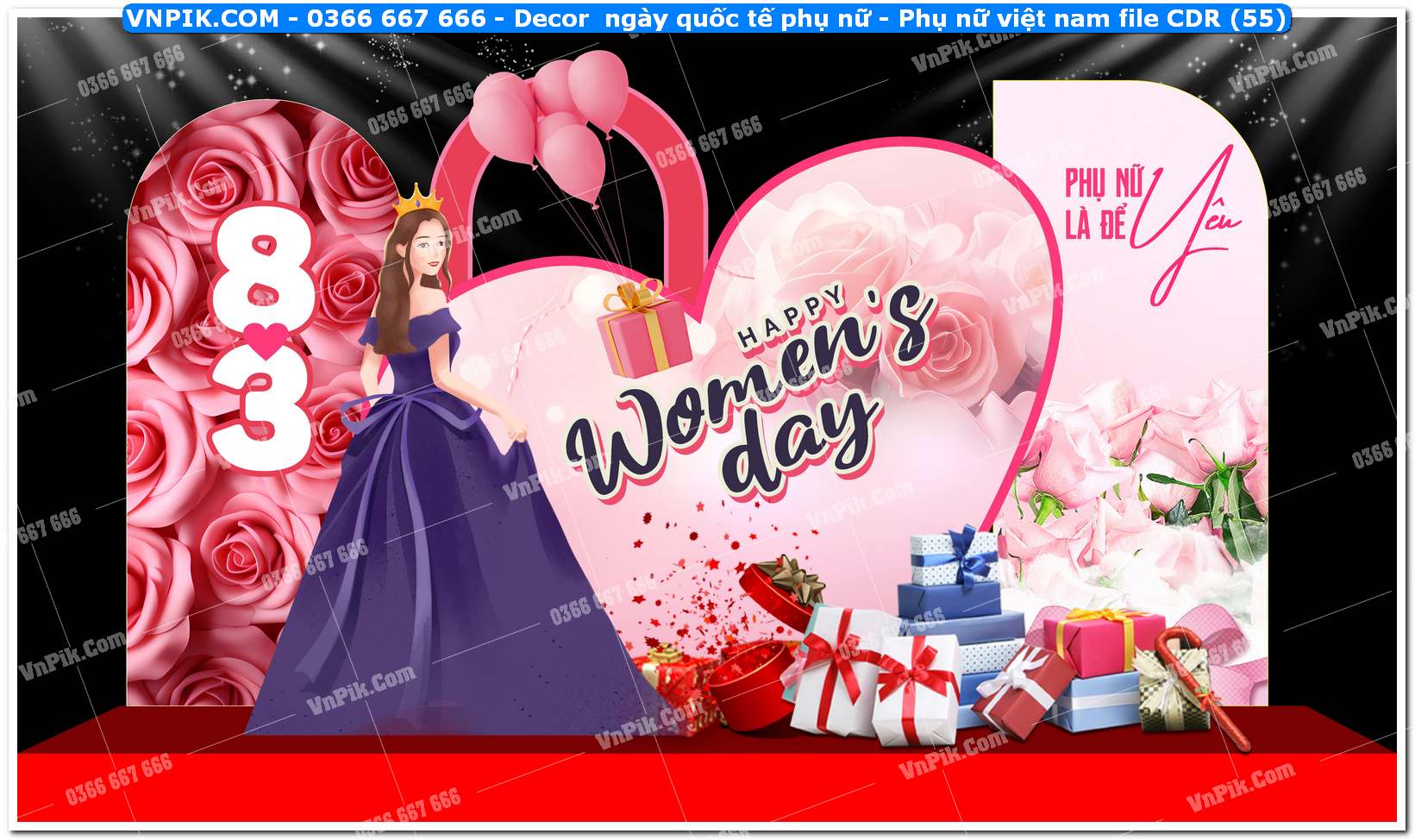 Decor ngày quốc tế phụ nữ – Phụ nữ việt nam file CDR (55)