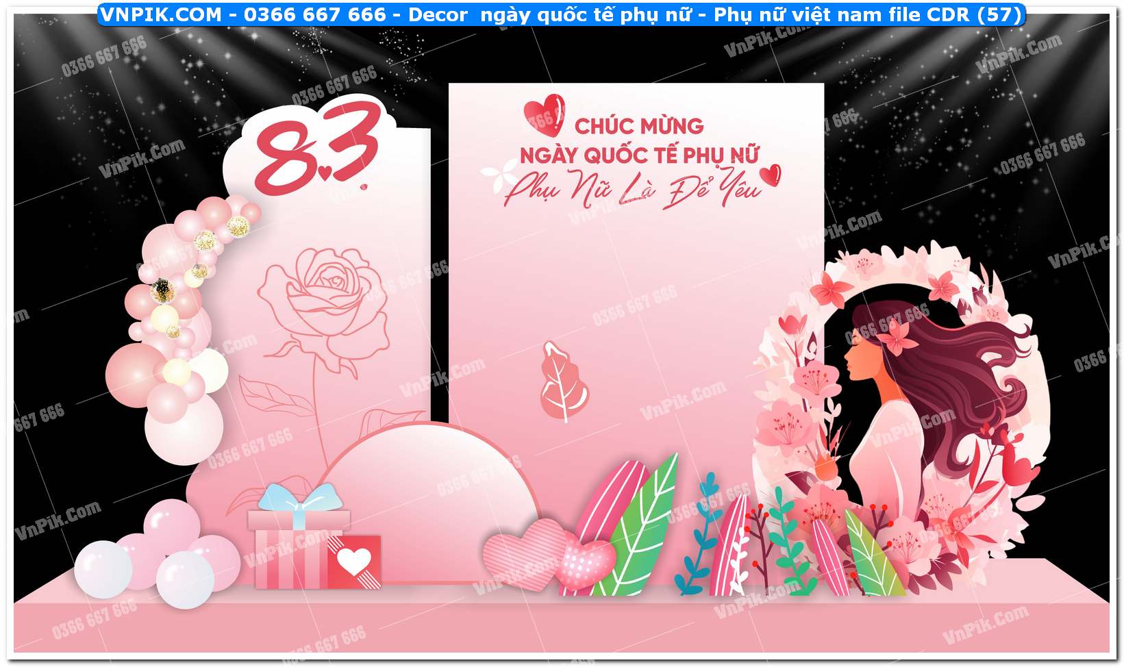 Decor ngày quốc tế phụ nữ – Phụ nữ việt nam file CDR (57)
