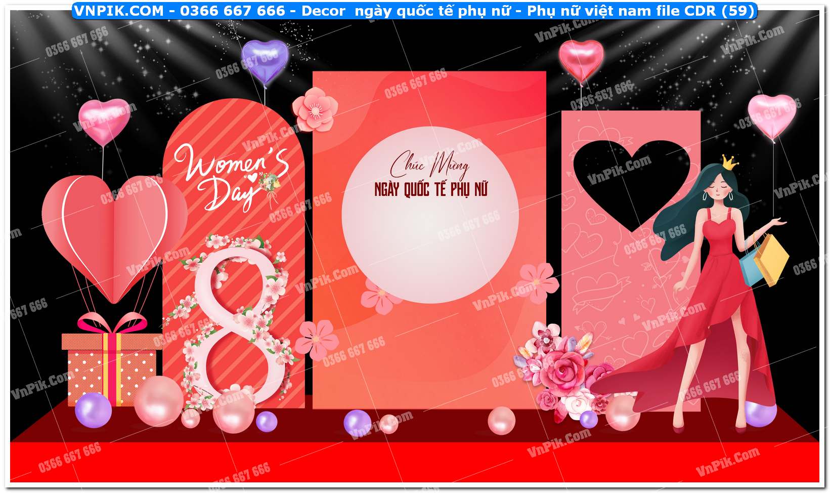Decor ngày quốc tế phụ nữ – Phụ nữ việt nam file CDR (59)