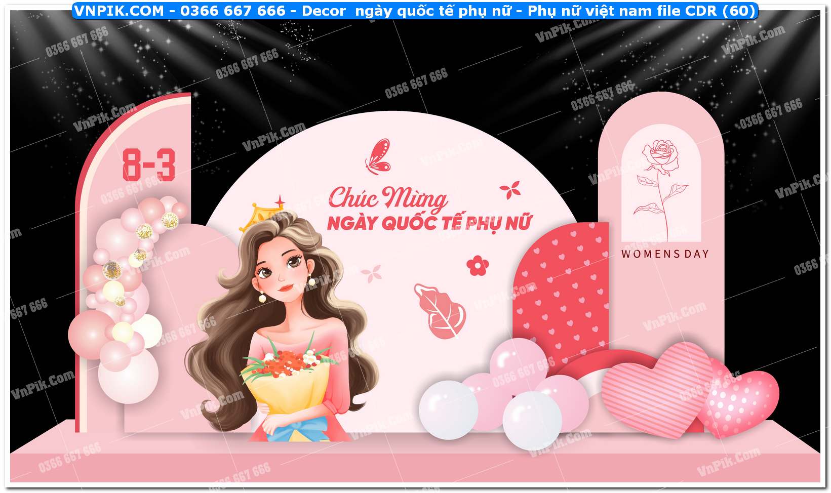 Decor ngày quốc tế phụ nữ – Phụ nữ việt nam file CDR (60)