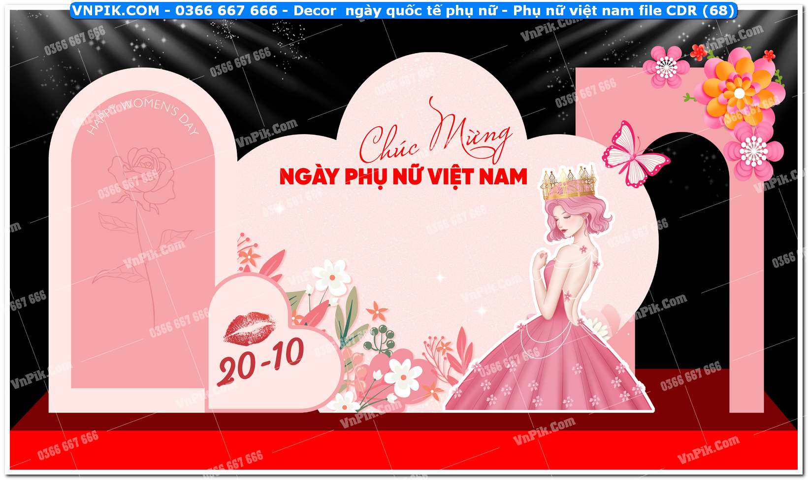 Decor ngày quốc tế phụ nữ – Phụ nữ việt nam file CDR (68)