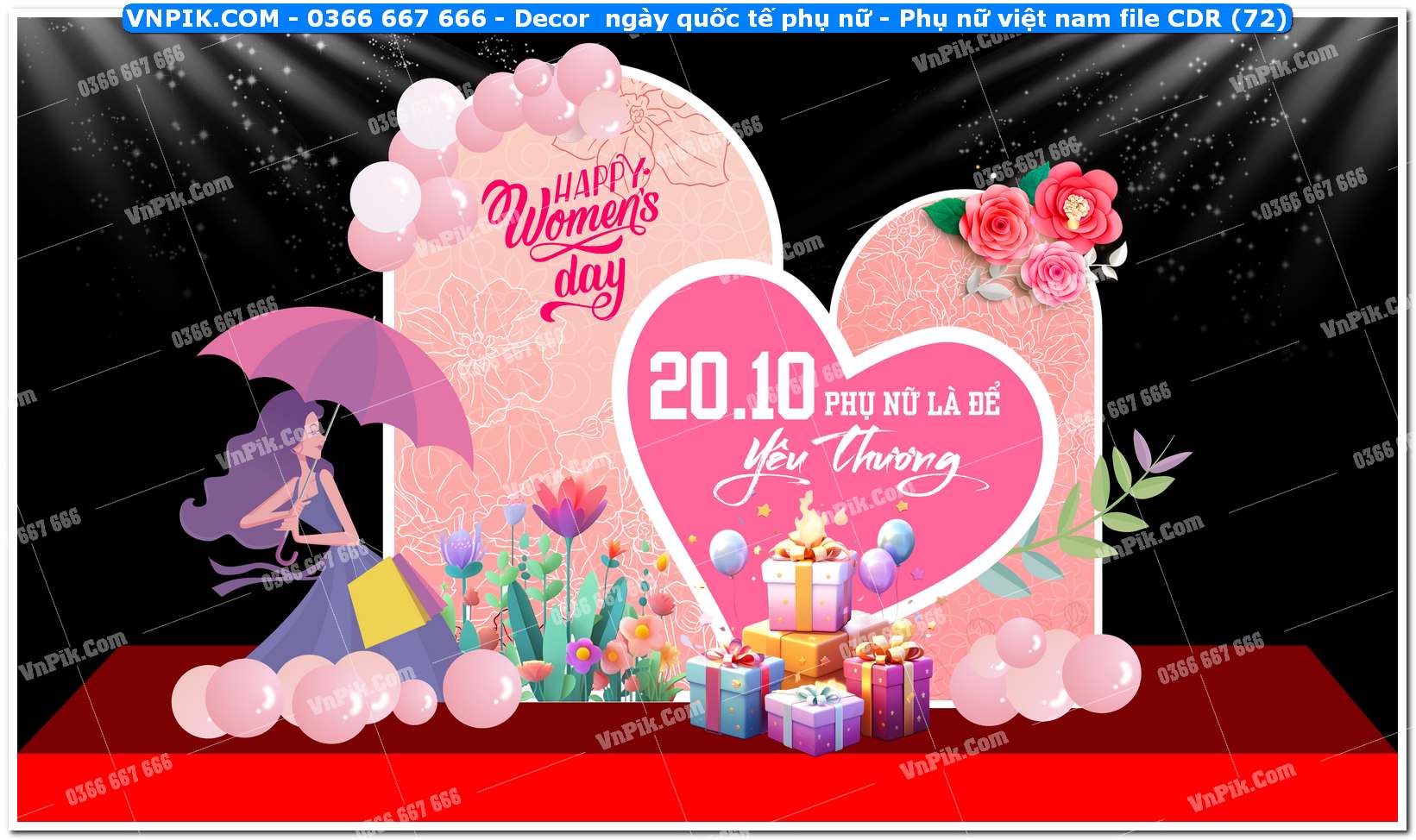 Decor ngày quốc tế phụ nữ – Phụ nữ việt nam file CDR (72)