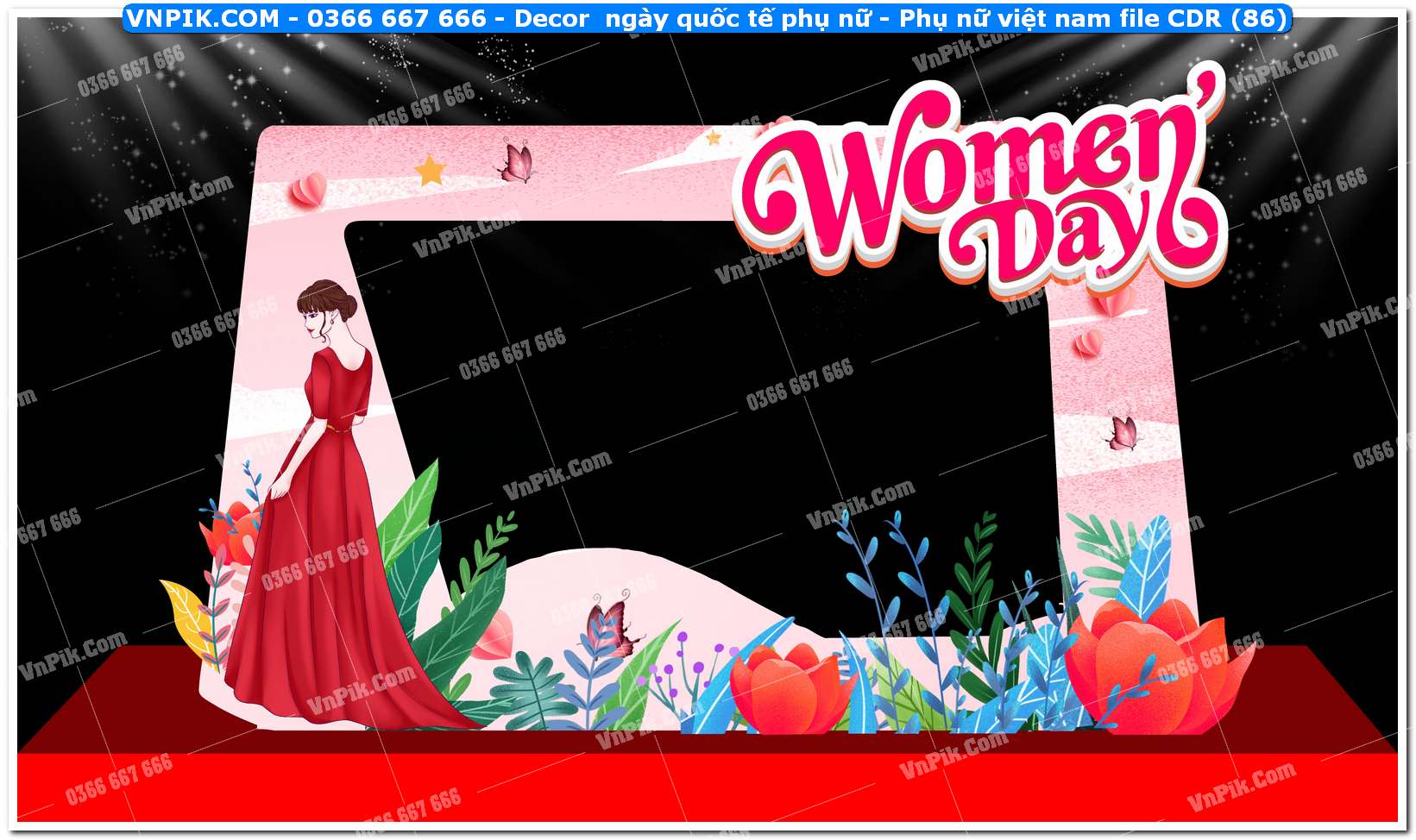 Decor ngày quốc tế phụ nữ – Phụ nữ việt nam file CDR (86)