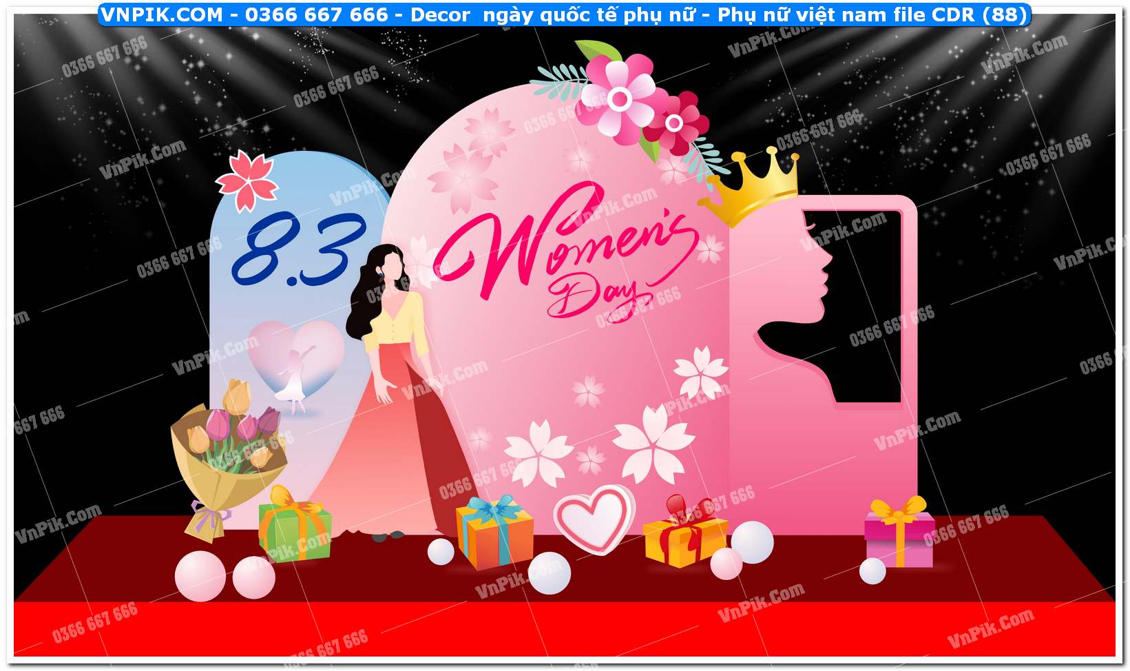 Decor ngày quốc tế phụ nữ – Phụ nữ việt nam file CDR (88)