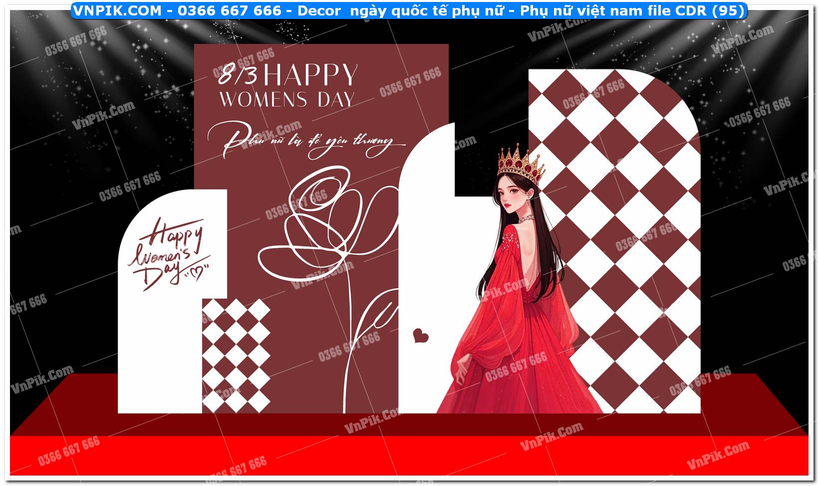 Decor ngày quốc tế phụ nữ – Phụ nữ việt nam file CDR (95)