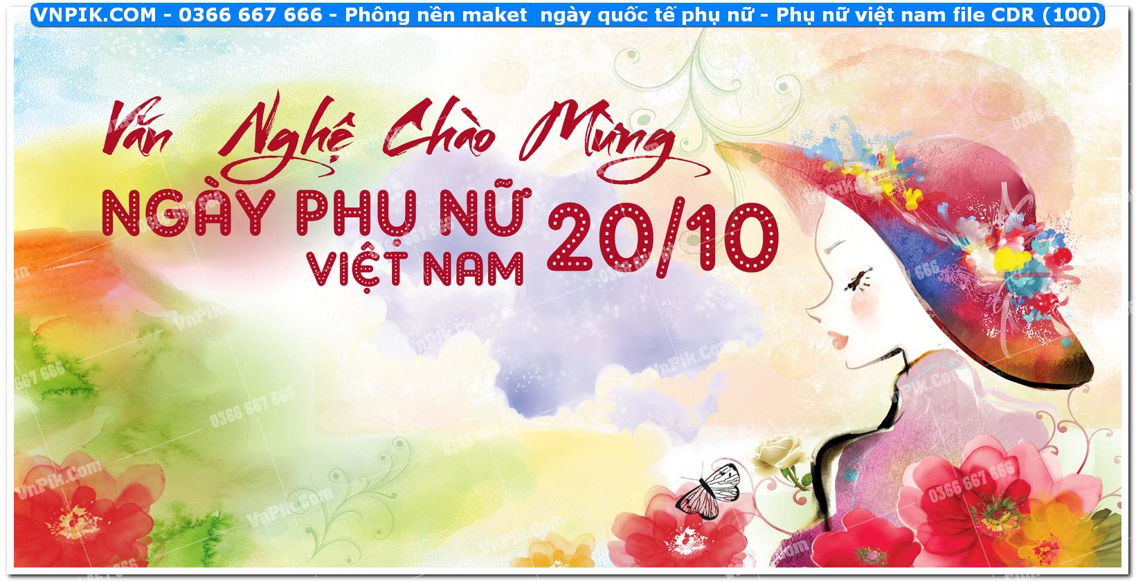 Phông nền maket  ngày quốc tế phụ nữ – Phụ nữ việt nam file CDR (100)
