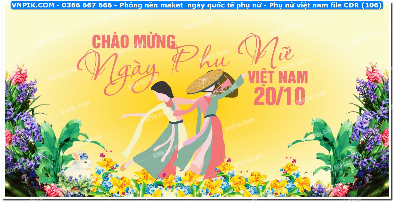 Phông nền maket  ngày quốc tế phụ nữ – Phụ nữ việt nam file CDR (106)