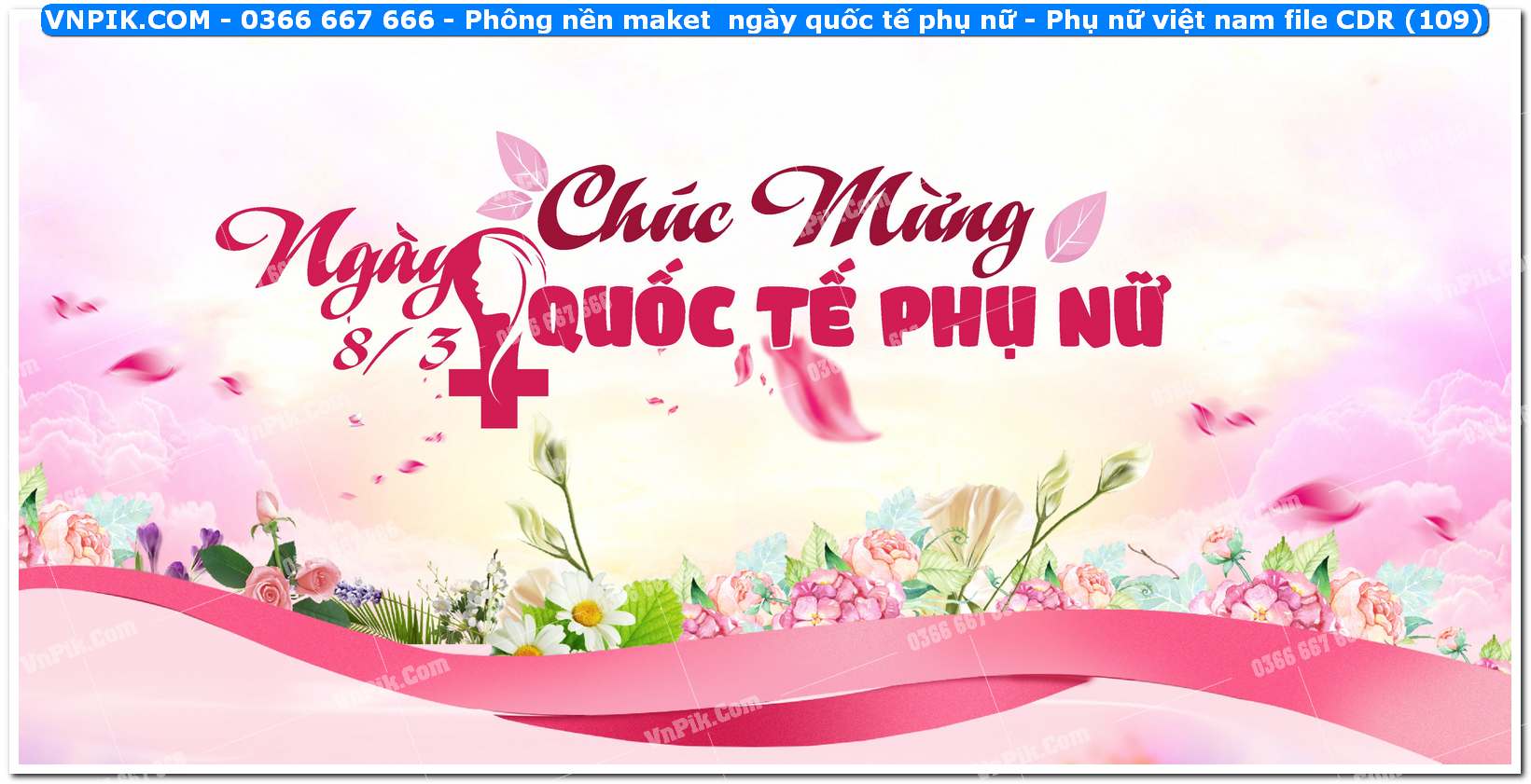Phông nền maket  ngày quốc tế phụ nữ – Phụ nữ việt nam file CDR (109)