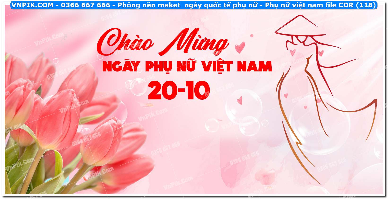Phông nền maket  ngày quốc tế phụ nữ – Phụ nữ việt nam file CDR (118)