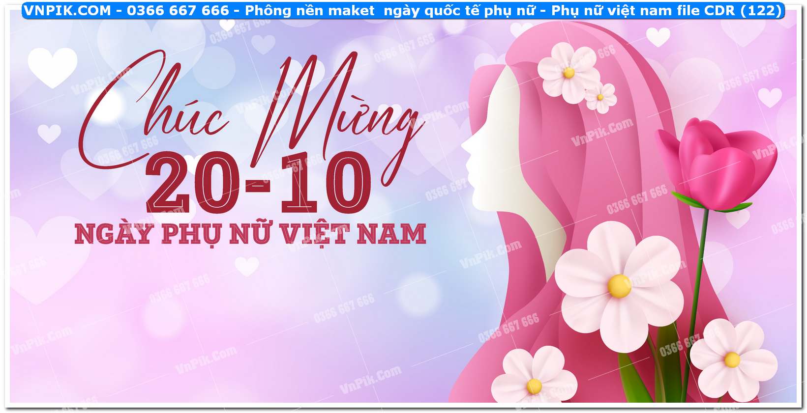 Phông nền maket  ngày quốc tế phụ nữ – Phụ nữ việt nam file CDR (122)