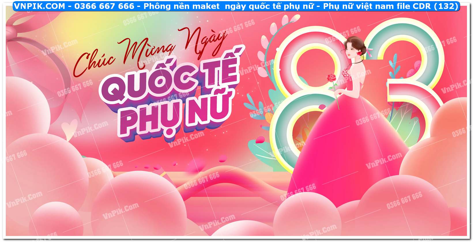 Phông nền maket  ngày quốc tế phụ nữ – Phụ nữ việt nam file CDR (132)