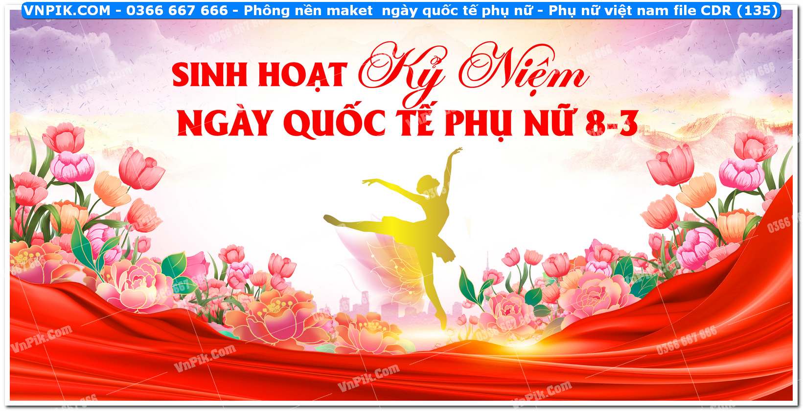 Phông nền maket  ngày quốc tế phụ nữ – Phụ nữ việt nam file CDR (135)