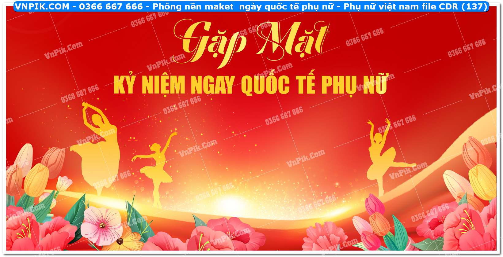 Phông nền maket  ngày quốc tế phụ nữ – Phụ nữ việt nam file CDR (137)
